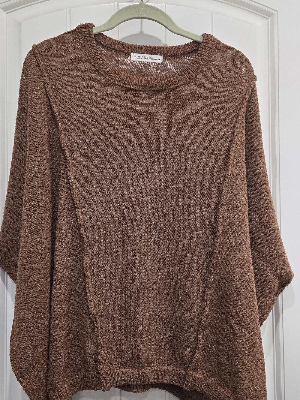 Zenana Outfitters Rust Brown Crewneck Sweater